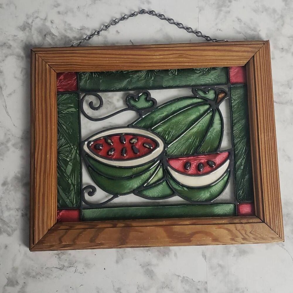 Vintage‎ Glass Picture Watermelon Wall Decor